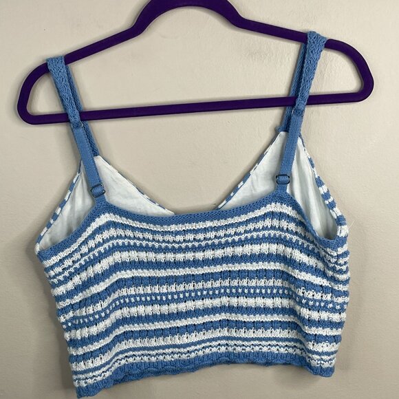 Hollister Crochet Crop Top Womens XLarge Boho Festival Hippie Spaghetti Strap - Picture 2 of 10